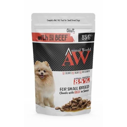 AW POUNCH ADULT DOG WİTH BLACK ANGUS BEEF/24 ADET 85 GR (6)