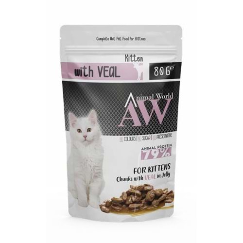 AW POUNCH KİTTEN WİTH VEAL/24 ADET 80 GR (1)